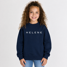 Load image into Gallery viewer, Navy personalized kids' sweatshirt with custom name print