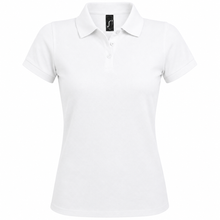 Load image into Gallery viewer, Personalized Womens' polo with custom name print in white