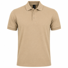 Ielādēt attēlu galerijas skatītājā, Personalized Mens' polo with custom name print in sand