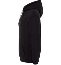 Load image into Gallery viewer, Black hoodie with wavy logo