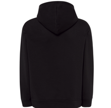 Load image into Gallery viewer, Black hoodie with wavy logo