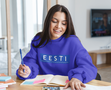 Load image into Gallery viewer, Royal blue sweatshirt with wavy logo