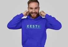 Load image into Gallery viewer, Royal blue hoodie with wavy logo