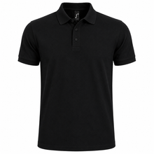 Load image into Gallery viewer, Personalized Mens' polo with custom name print in black
