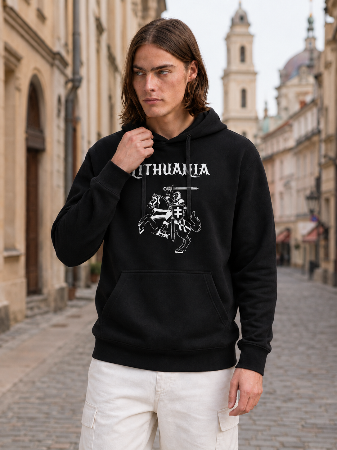 Unisex džemperis su gobtuvu