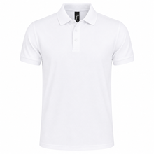 Load image into Gallery viewer, Personalized Mens' polo with custom name print in white

