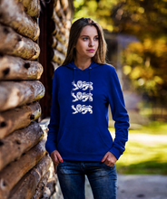 Load image into Gallery viewer, Royal blue hoodie with lions logo
