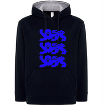 Load image into Gallery viewer, Navy blue hoodie with lions logo
