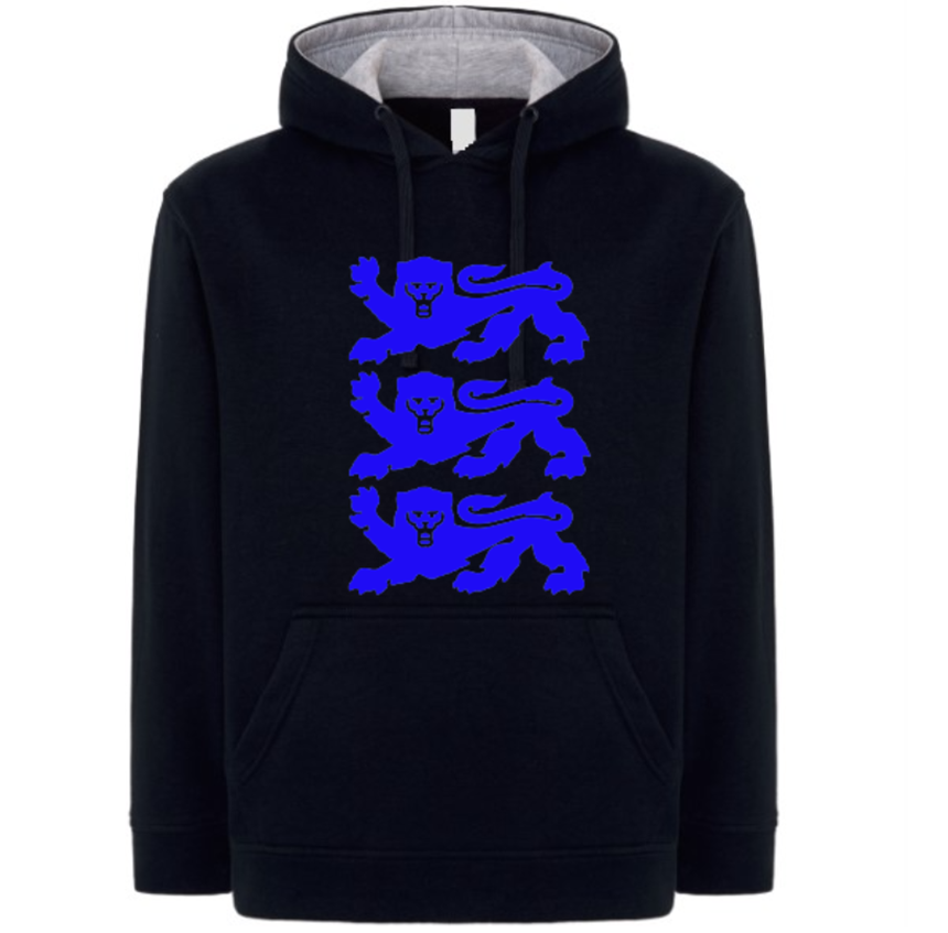Navy blue hoodie with lions logo
