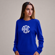 Lae piltide sirvija Personalized royal blue unisex sweatshirt with white ABC monogram
