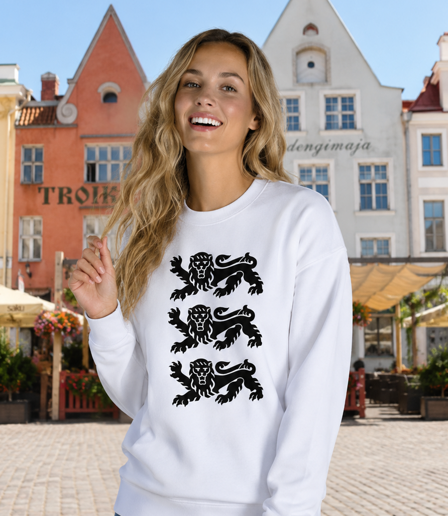 White Sweatshirt with Lions Logo