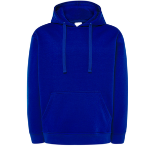 Royal blue hoodie with wavy logo