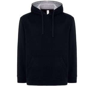 Navy blue hoodie with wavy logo