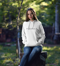 Load image into Gallery viewer, White hoodie with printed text
