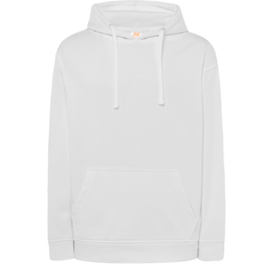 White hoodie with printed text